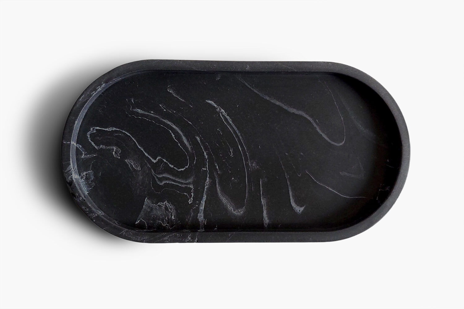 Marble Pill Shaped Tray - Nightfall Mist