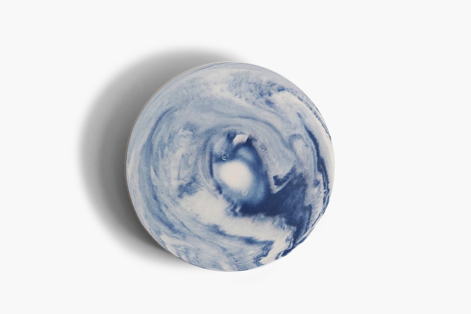 Marble Round Tray - Azure Whisper